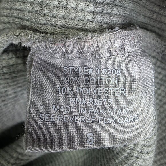 Womens Gray Intriguing Threads Waffle Knit Thermal Shirt Crew Neck Long Sleeve S - Picture 5 of 9